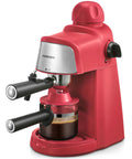 Solid Espresso And Cappuccino Machine Brings Super Quick Heat To Your Kitchen Counter helping coffee fanatics pull rich shots in red.