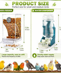 No Sweat Bird Feeder And Water Dispenser Duo For Small Parrots Two Pack Hanging Cage Cups Transparent Pet Food Bowl Quick Load Avian Care Essentials For Flocks with dimensions.