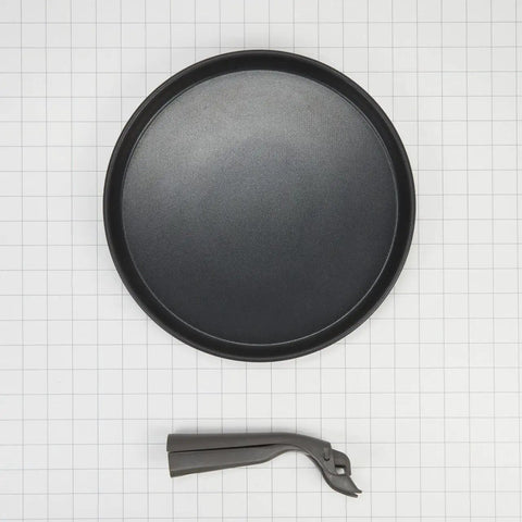 Microwave Crisper Pan Replacement Universal Metal Fry Pan For Even Browning OEM-Grade Microwave Pan with detachable handle