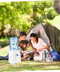 Family camping with compact portable water cooler dispenser desk ready and home office countertop cold water dispenser outdoor