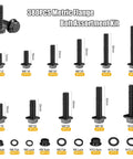 380PCS Flange Bolt Kit With Nuts And Washers for Metric M6 M8 and M10 bolts 12 16 20 25 30 40mm includes lock washers and hex screws