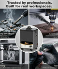 Beefed Up Solder Fume Extractor with 180W Motor and 320 m3 per hour airflow, used for soldering, laser engraving, 3D printing, nail salon.