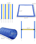 4 Piece Dope Dog Agility Training Course Kit For Backyard Setup And Competition Ready With Adjustable High Jump Weave Poles