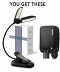 Clip On LED Book Light With Charger And Travel Case Covers Both Pages Warm White Reading Light With Strong Clamp
