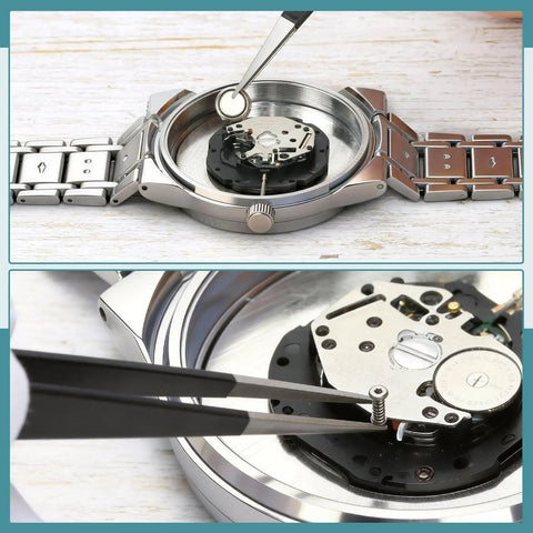 Watch Battery Replacement Tool Kit With Adjustable Case Opener, Band Strap Remover, Pry Back Case Opener And Precision Tweezers