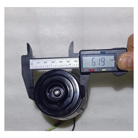 Caliper measuring Replacement Vacuum Cleaner Motor 75BLDBGS01 For Tineco Floor One S1 S2 S3, showing 61.9mm diameter.