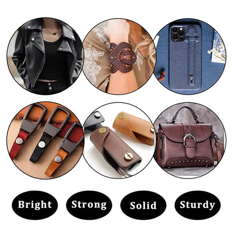 Leather Craft Rivet Kit With Chicago Screws 90 Sets In 6 Sizes M5 4mm 5mm 6mm 8mm 10mm 12mm And 3 Lengths for wallets and bags view