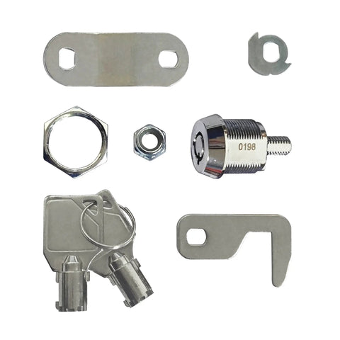 Dual Pack Tubular Cam Toolbox Lock Replacement Five Eighth Inch With Hook Cam Keyed Alike With Four Keys And Four Bolts