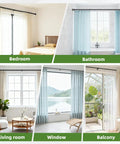 Extra Long Tension Curtain Rod 39 To 173 Inches 3.3 To 14 Feet Outdoor No Drilling For Patio Windows One Click Telescopic Rod in different rooms