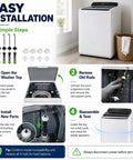 Image showing easy installation steps for Heavy Duty Suspension Rod Kit For Top Load Washers with clear instructions.