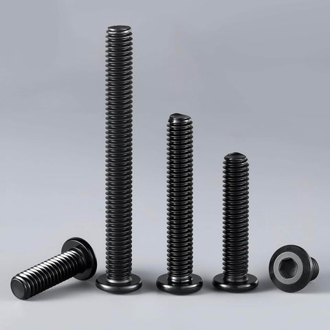 Heavy Duty 1/4-20 x 2-1/2 Inch Flat Head Hex Socket Cap Screws Bolts, 20 Pack, 304 Stainless Steel 18-8, Fully Threaded, Black Zinc Finish, Includes Hex Spanner For Quick No Fuss Install.