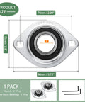 1 Inch Bore Pillow Block Bearing Kit With 304 Stainless Steel Housing And Wrench, Rust Resistant Flange Mount, Set Screw Lock For Secure Shaft Fit, Ideal For Industrial Machines And Conveyors. 76mm x 71mm mounting size