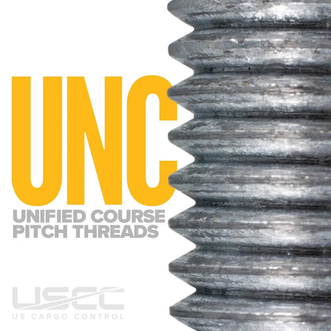 Close-up of UNC thread detail on Rock Solid Jaw And Jaw Turnbuckles 500 Pack 1/2 X 6 Inch Hot Dipped Galvanized hardware.