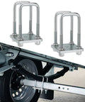 Square U Bolt Kit For Trailer Leaf Springs And Boat Trailers, Heavy Duty Zinc Coated U Bolts For 2x2 Axle, Five And A Quarter Inch Long