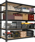 Beefy 78 Inch Heavy Duty Garage Storage Shelves With 2200 Lbs Capacity, Steel Shelving Unit For Basement, Warehouse, Pantry And Kitchen, 78 H X 40 W X 16 D Metal Shelves For Maximum Vertical Storage, black steel rack with bins and tires