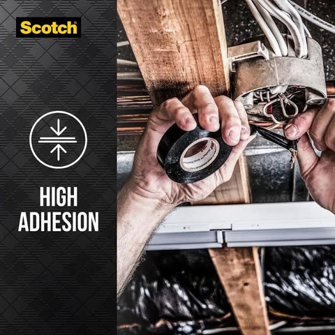 Hands holding Vinyl 700 Electrical Tape Three Quarter Inch By Sixty Six Foot Black General Purpose Workhorse Tape for wiring.