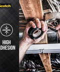 Person using 3/4 Inch Vinyl Electrical Tape For Splices And Wire Repairs, 66 Feet Long, 7 Mil Thick, Indoor Outdoor Use