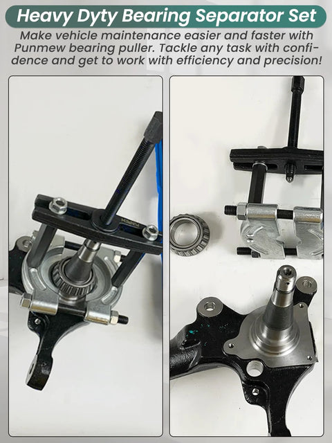 5 Ton Bearing Removal Puller Kit With 2 Inch And 3 Inch Jaws for wheel hub and axle bearing separator in use with metal parts