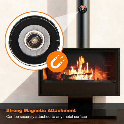 Magnetic Wood Stove Thermometer With White Needle, Easy Read Oven Temperature Meter for wood, gas, pellet stoves display.
