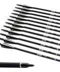 30 Inch Carbon Arrows For Compound Recurve Bow Hunting And Target Practice, 0.309 Inch Diameter, Fletched With Two Black And One White Vanes