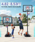 Adjustable Outdoor Basketball Hoop On Wheels Portable System With 32 Inch Backboard Fillable Base And Height From 4.82 To 8.53 Feet for kids and adults in a driveway setting