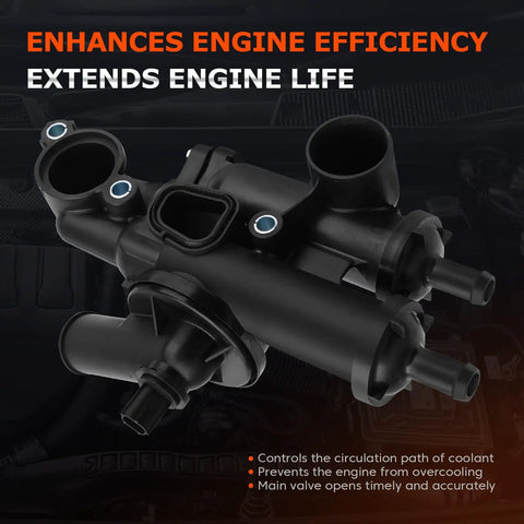 Engine Coolant Thermostat Housing Assembly For Dodge Journey Avenger Compass Patriot Sebring 2.4L 2.0L Direct Replacement