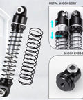 Beefy Aluminum 28mm RC Car Shocks for Axial SCX30 K10 JLU 1/30 Crawler Upgrades Black with spring and detailed ends