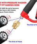 Upgraded Pressure Washer Gun With 47 Inch Extension Wand And 7 Inch 30 Degree Curved Rod M22 Fitting diagram
