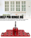 Top Tier 2 In 1 Shelf Pin And Cabinet Hinge Jig Kit Crafted From Solid Aluminum With Four Hardened Steel Drill Bits, 4 drill bit sizes included