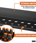 Heavy Duty Metal Hand Tool Organizer Rack For Wall Mount In Workshop Boss Level Hammer And Pliers Storage Screwdriver Holder