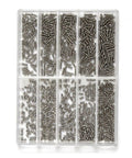 500Pcs Stainless Steel 10 Kinds Small Screws Nuts Assortment Kit For Miniature Projects Watches And Glass Fixtures With Transparent Storage Box And Size Chart For Quick Find And Easy Repair