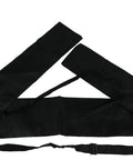 Two Tone Black And White Cloth Sword Bag With Adjustable Shoulder Harness, Go To Universal Case, back strap detail visible on white background