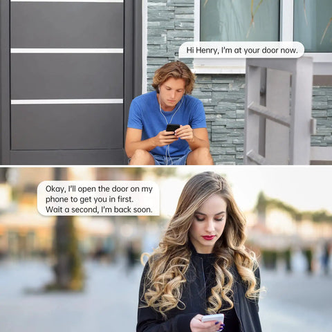 Smart WiFi Door Lock With Keyless Entry And Keypad Digital Electronic Door Lock Passcode Access Remote Mobile App Control Easy Install Tight Security For Your Home Black in use.