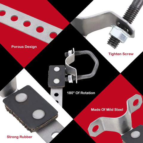 Heavy Duty Universal Exhaust Hangers For Tailpipe And Muffler, Flexible Swivel Mounts with rubber cushions and steel design