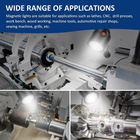 Durable Magnetic Led Work Light With Flexible Gooseneck And Magnetic Base 550 Lumen 6500K White Task Lamp for lathe use