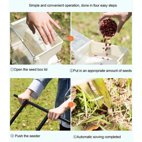 No Bending Over Hand Push Seeder For Garden Beds And Lawns Semi Automatic Planter Digs Holes Transplants Seeds And Covers Soil