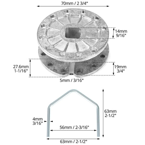Dimensions of 20 Pack Aluminum Fence Tensioners Inline Quick Tension Strainers for Electric and Farm Fences Universal 5mm Wire Fit