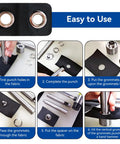 Step-by-step use of All In One Grommets And Eyelets Kit For Leather Craft And Sewing 420 Pcs 3mm Grommets.