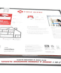 Packaging of Combo Smoke And Carbon Monoxide Alarm With Interconnect, Hardwired Power, Battery Backup, Voice And Location Alerts, Model SMCO100V-AC, 2-Pack.