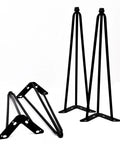 Hairpin Metal Table Legs 20 Inch Set of 4 With Black Screws And Adjustable Cushion Floor Protectors