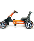 Side view of Realtree Licensed Pedal Go Kart for kids ages 3 to 6 with easy pedals, smooth rolling wheels, and durable steel frame.