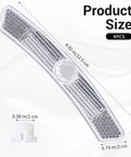 Product size diagram for 4 Pack Bike Wheel Reflectors Set For Night Riding, Plastic Spoke Reflectors, with dimensions shown.