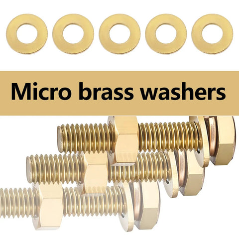 50 Pcs M1.0 Brass Washers Flat Copper Sealing Washers Gaskets For Electronics Hardware Lighting Furniture And More