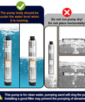 WASSERMANN 4-inch bottom-suction stainless steel submersible pump for septic tanks (front and side views)