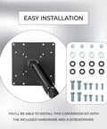 Super Slick Vesa Mount Adapter Plate For Flat And Curved TV Universal Conversion Bracket with installation hardware.