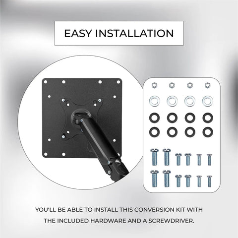 Super Slick Vesa Mount Adapter Plate For Flat And Curved TV Universal Conversion Bracket with installation hardware.