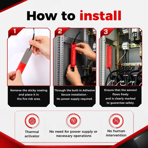 Compact Automatic Fire Extinguisher With Heat Activated Snap Fit Mount For Electrical Panels Battery Banks And Solar Cabinets To Deliver No Sweat Safety And Dependable Shielding