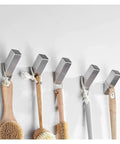 Heavy Duty Wall Hooks Hella Durable Stainless Steel Coat Hanger Double Robe Rack Rustproof with cleaning brushes on wall