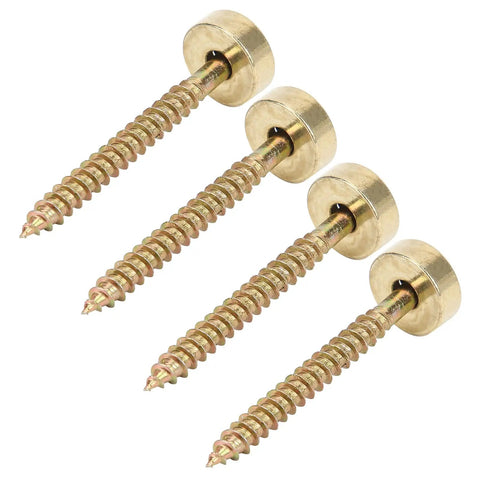 Gold Neck Ferrule Set For Electric Guitars And Bass, 4 Pack Neck Joint Bushing With Screws, Metal Ferrule Bolts, Shims And Spacers, Rock Solid Connection, Easy Install Repair Parts, four gold screws