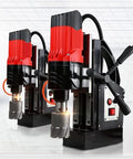 Electric Magnetic Drill Press With Stepless Speed Control For Industrial Steel Structures, featuring dual compact design.